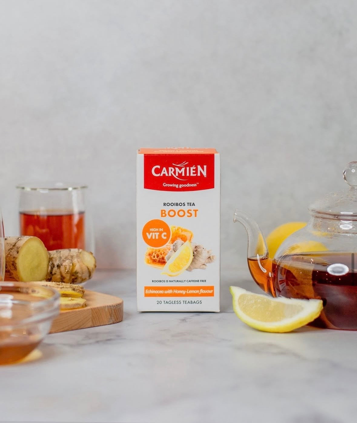 Carmién te, BOOST Rooibos med Vitamin C + Sink