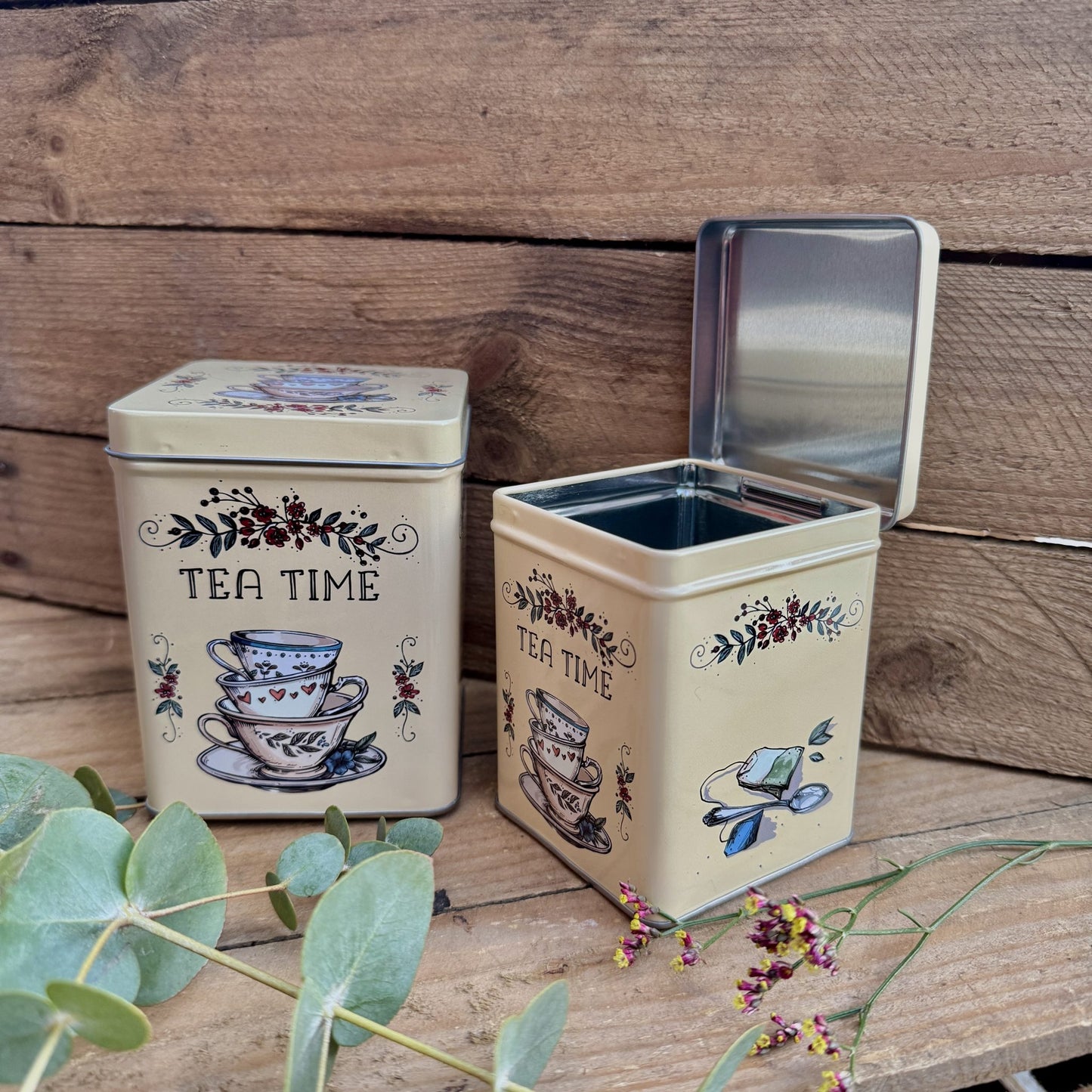 Oppbevaringsboks Tea Time, Gul