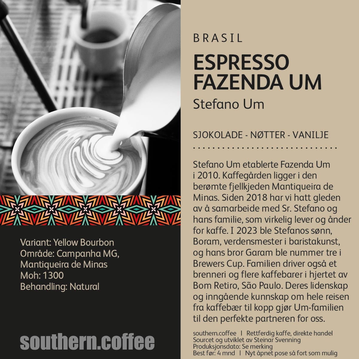 Southern Coffe - Espresso Fazenda Um, 250 gr