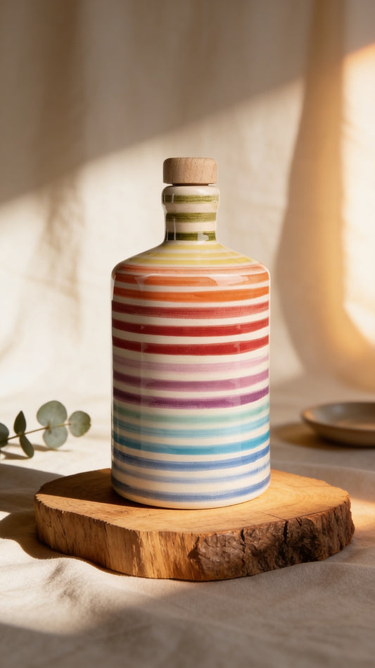 Dardanos EVOO olivenolje i håndmalt keramikkflaske 500ml