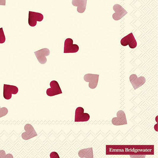 Emma Bridgewater servietter, Pink Hearts