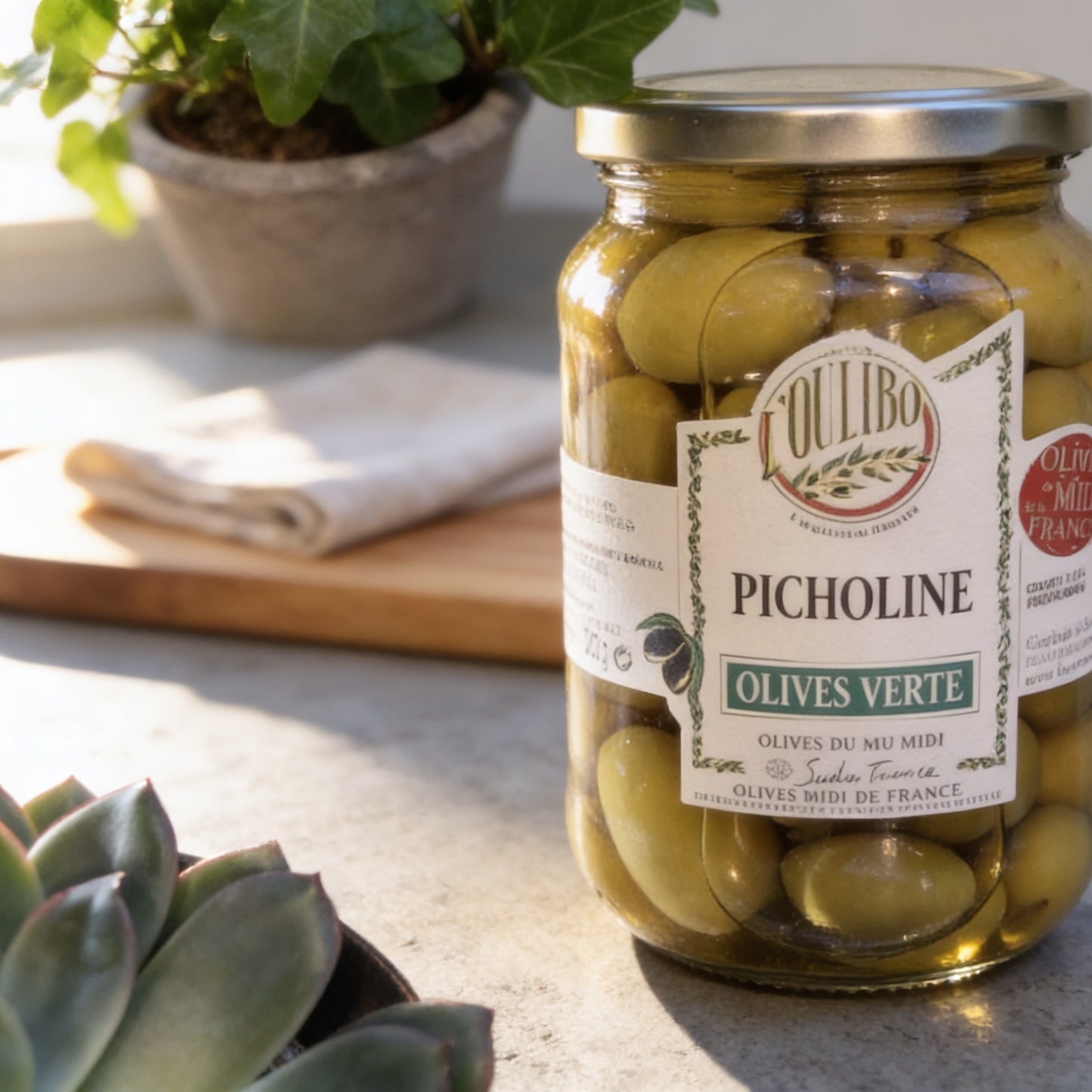 Lucques oliven picholine m/sten naturell 380 g