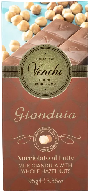 Venchi sjokoladeplate, Gianduja hasselnøtt 95 g